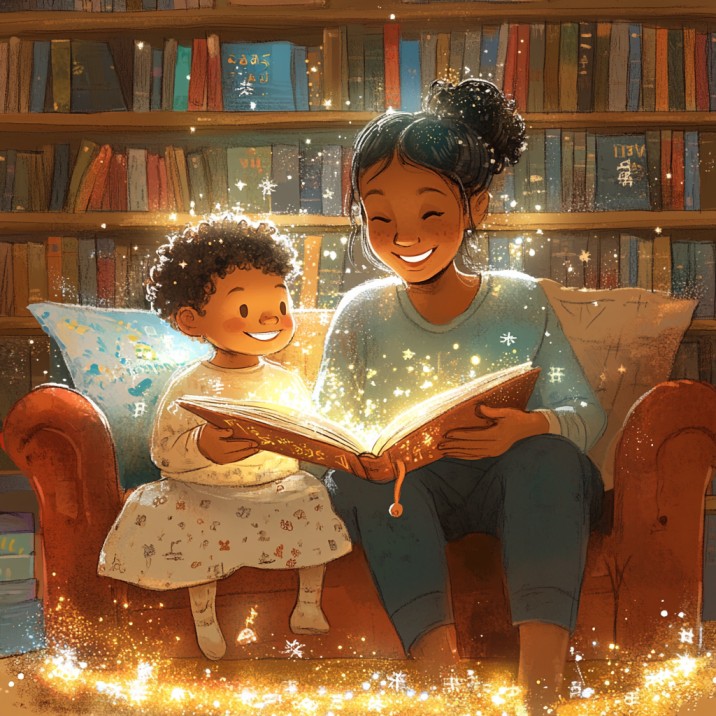 mae ensinando a filha a interpretar textos